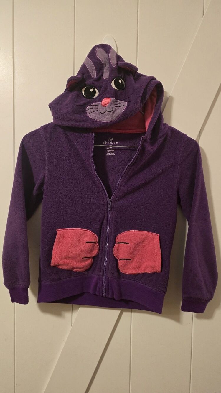Okie Dokie Girls Hoodie Size 6 Zippered GUC Purple